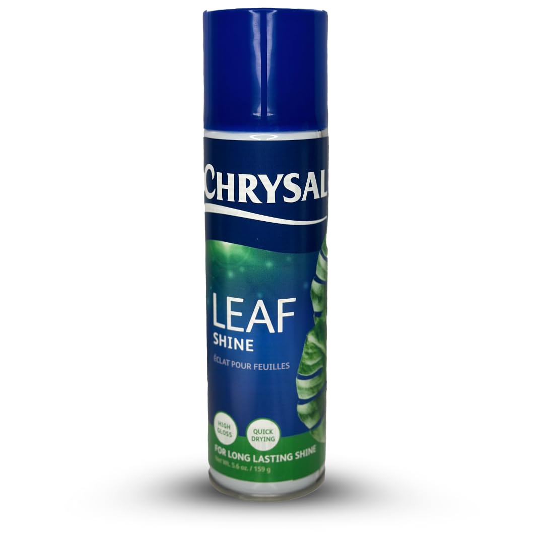 Chrysal LeafShine spray bottle closeup demonstrating easy application and glossy leaves