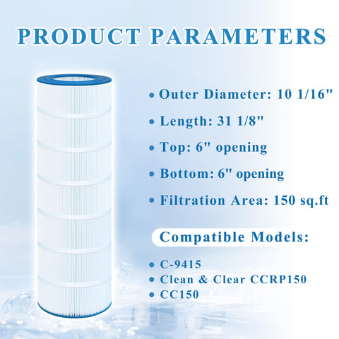 Chryseos CCRP150 compatible filter, designed for straightforward replacement.