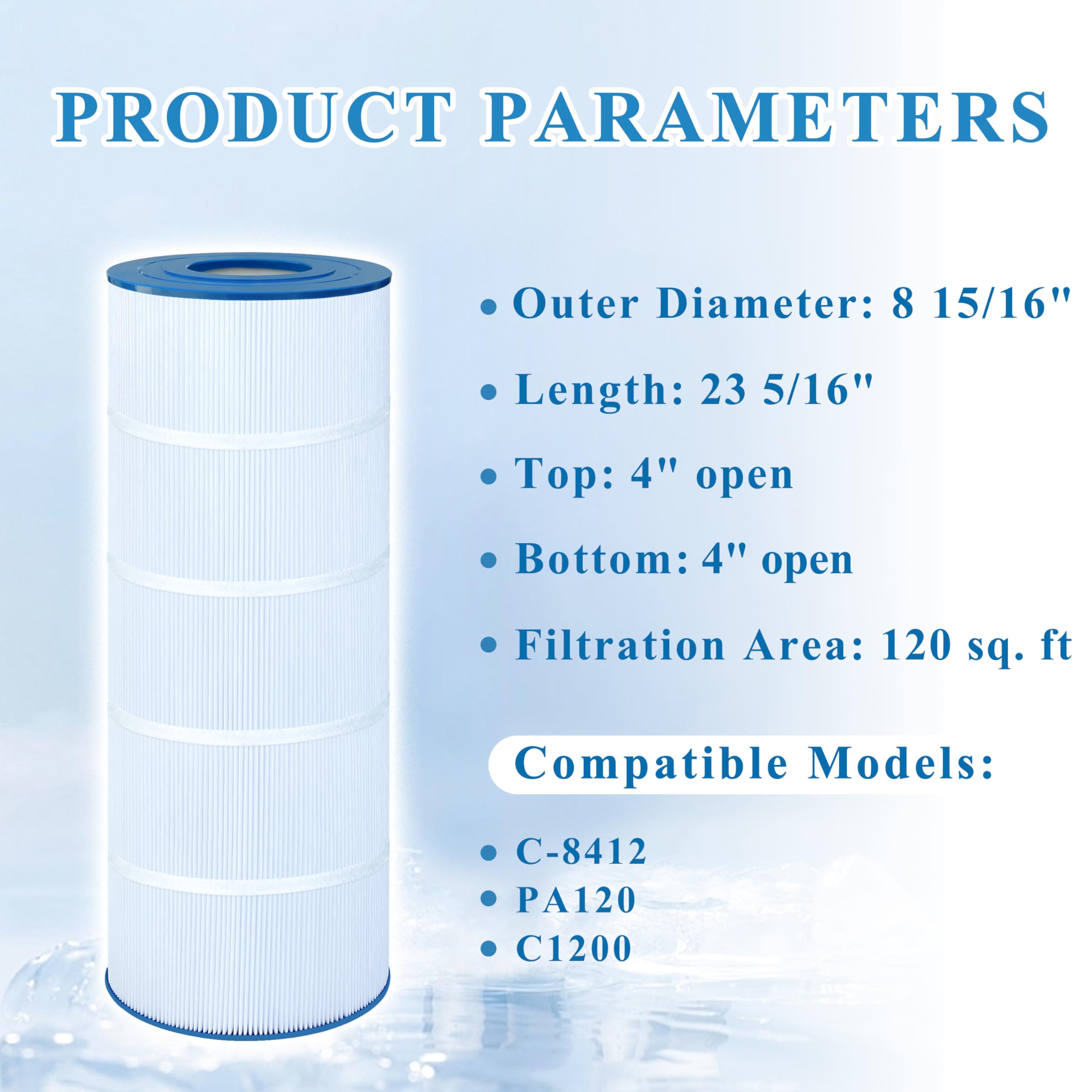 Chryseos PA120 compatibility image emphasizes easy installation and reliable filtration.