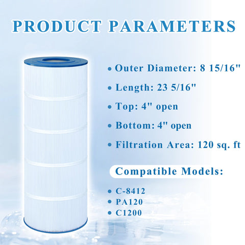 Chryseos PA120 compatibility image emphasizes easy installation and reliable filtration.