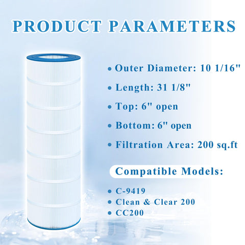 Chryseos pool filter top view shows durable housing and clear seals.