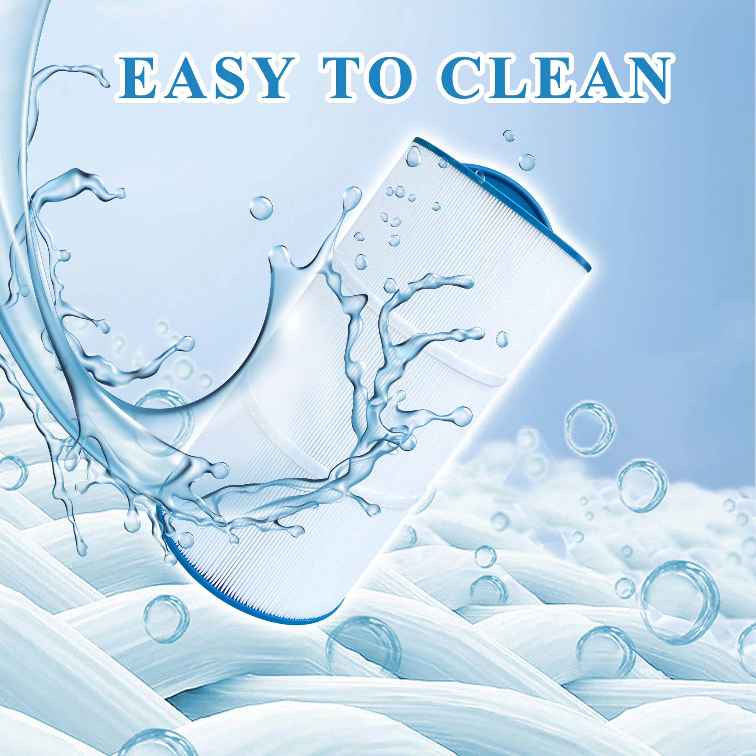 Chryseos spa filter 75 sq ft visual illustrating large filtration area