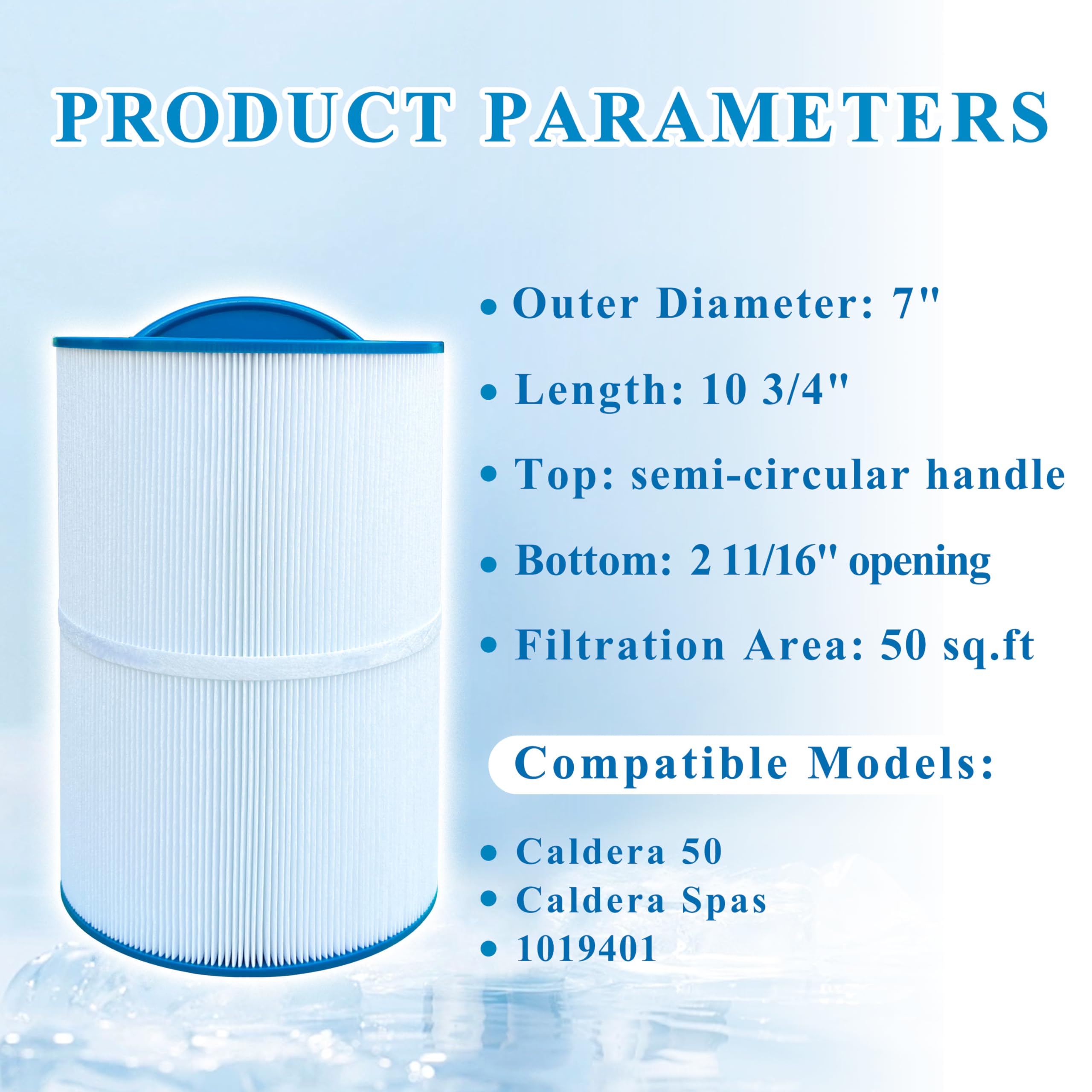 Chryseos spa filter for Caldera 50, promotes easy maintenance and reliable filtration.