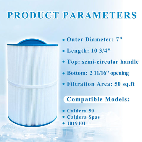 Chryseos spa filter for Caldera 50, promotes easy maintenance and reliable filtration.