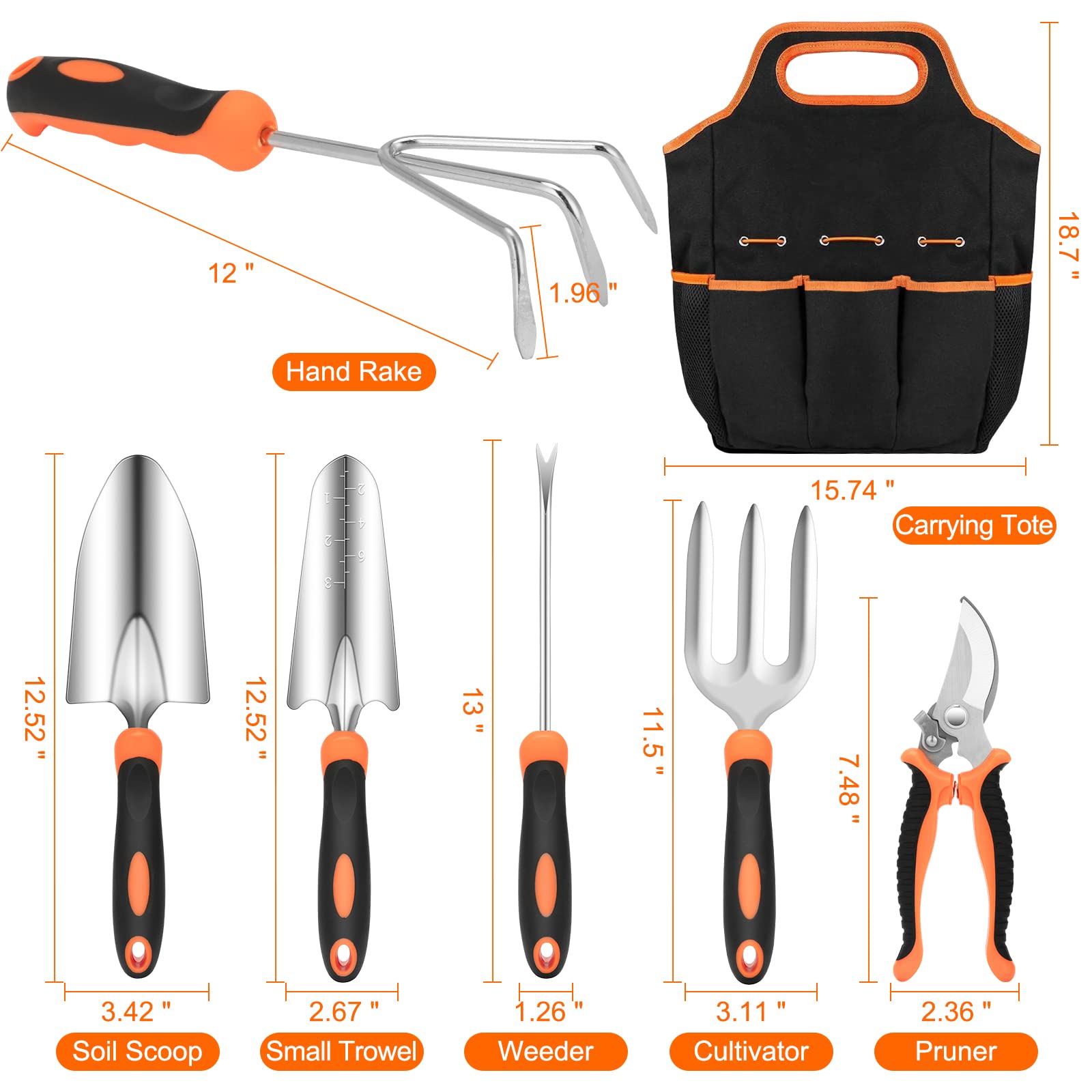 CHRYZTAL ergonomic soft gr ip handles improve comfort during planting and weeding