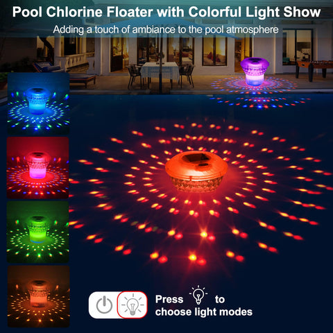 Chsuiwe chlorine floater with adjustable release shows dial for steady chlorine dosing.