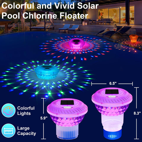 Chsuiwe hot tub chlorine floater glows softly for evening relaxation and convenient dosing.