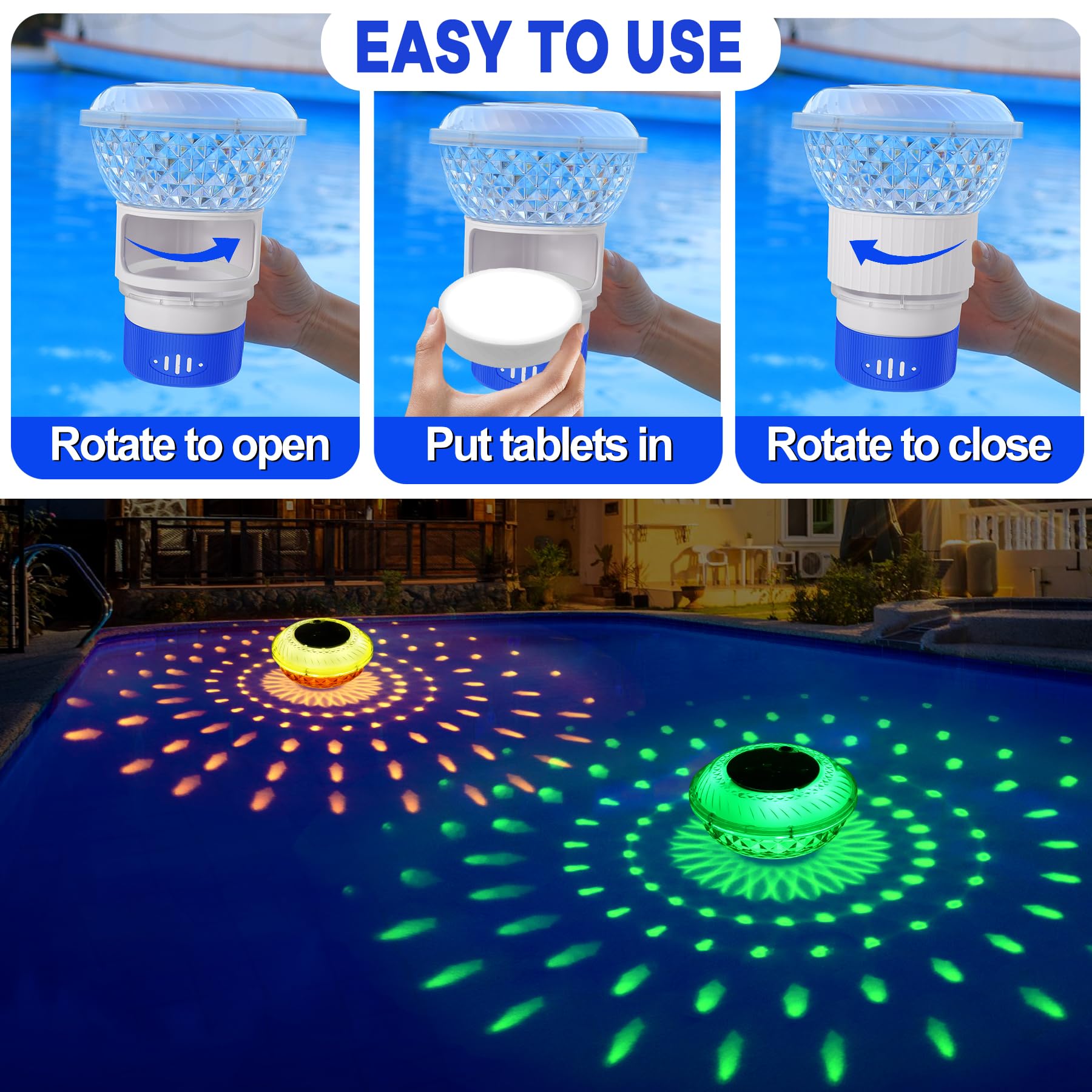 Chsuiwe multi use decorative pool floater doubles as light decor