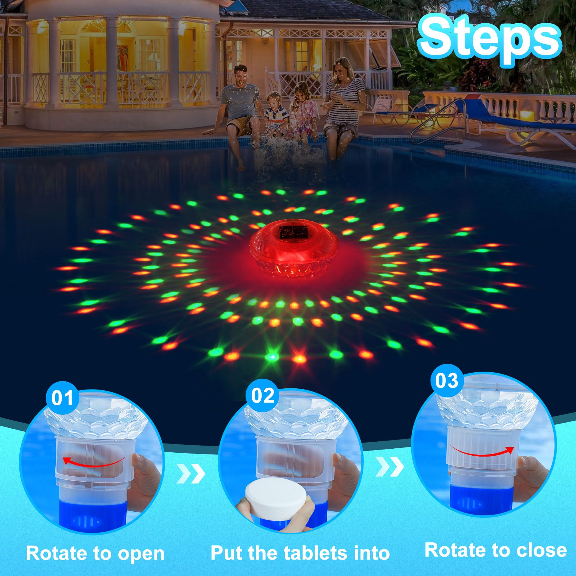Chsuiwe durable PVC floater withstands sun and weather for long-lasting pool use.
