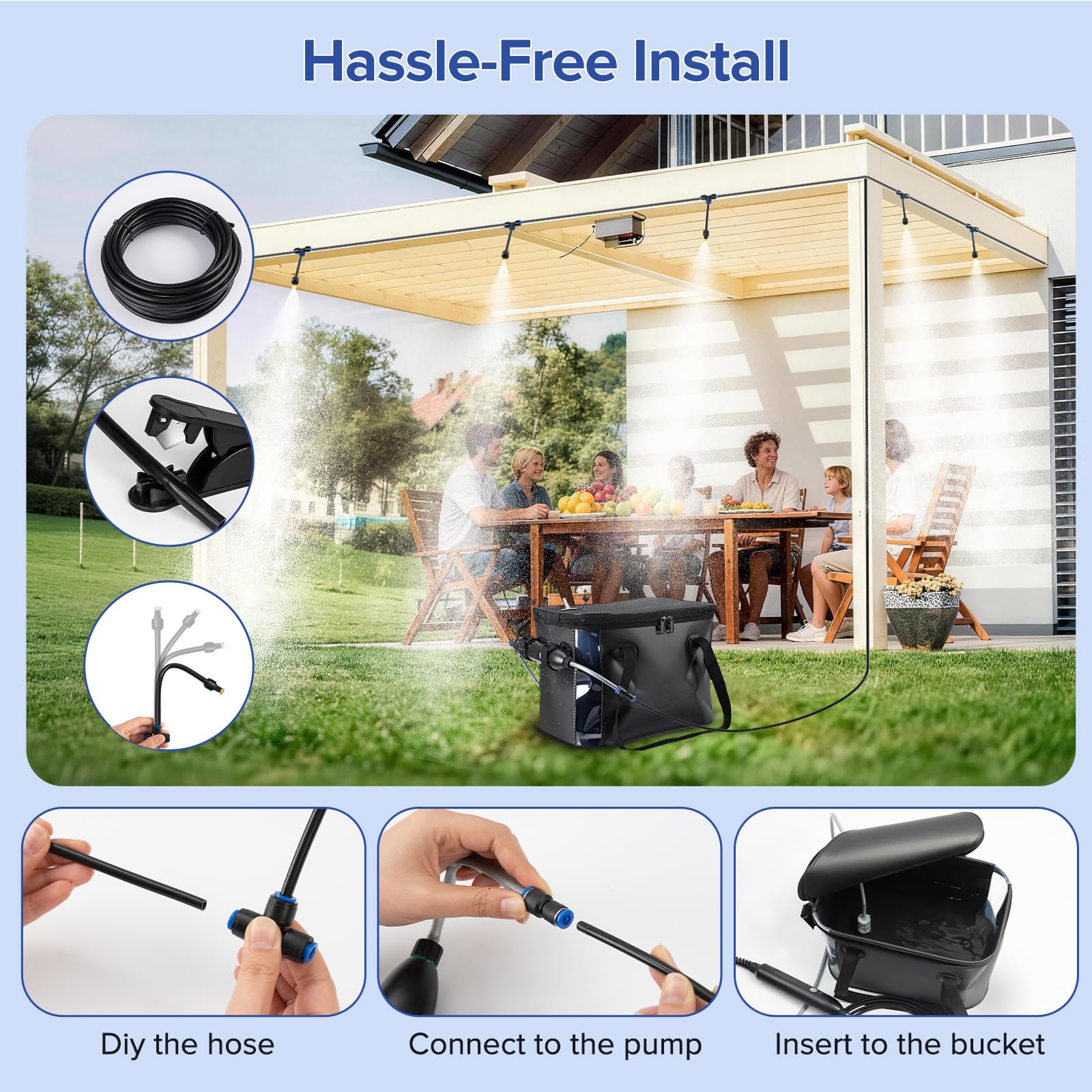 Chtoocy 20L foldable misting bucket supplies water on the go.