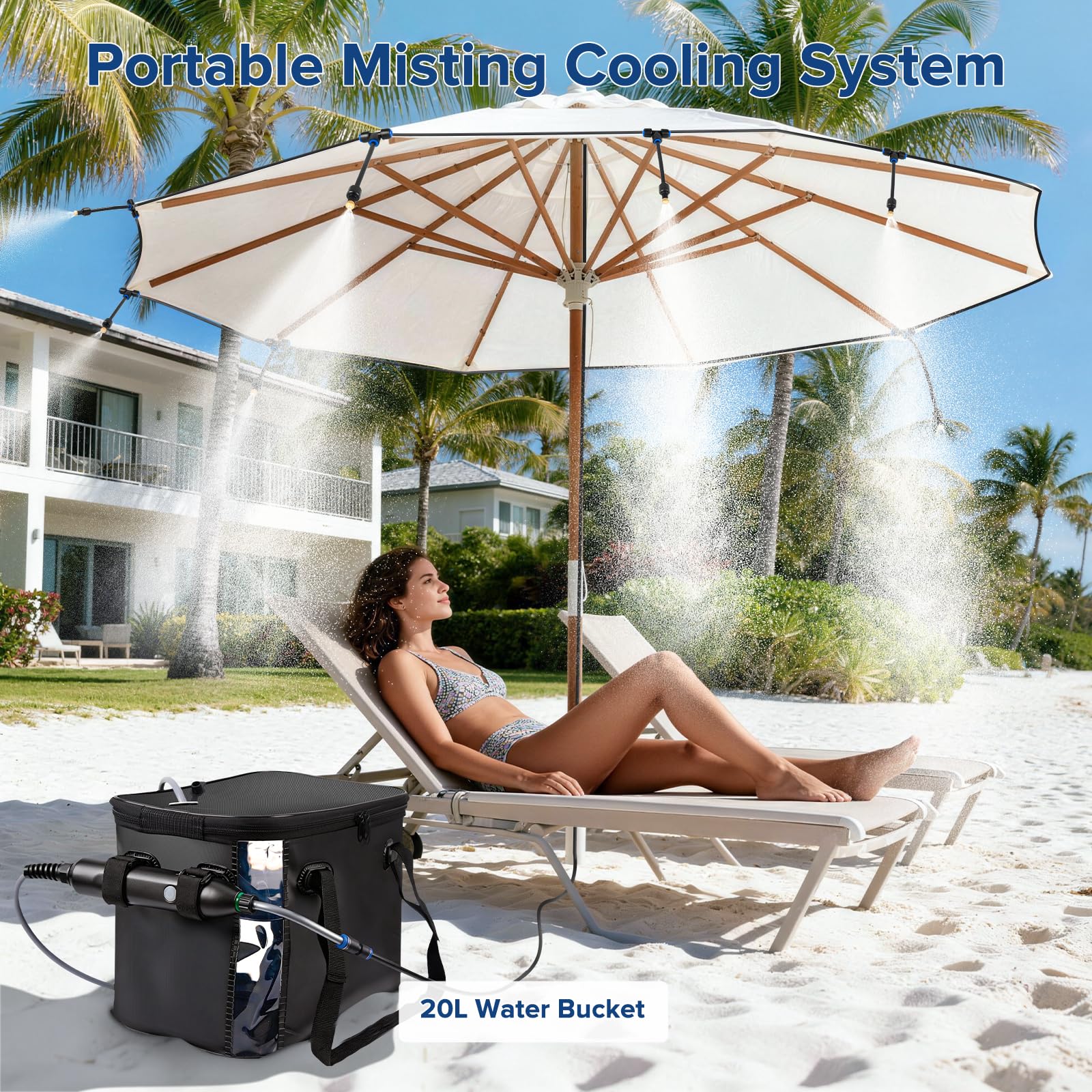 Chtoocy outdoor misting nozzles deliver ultra-fine mist for cooling.