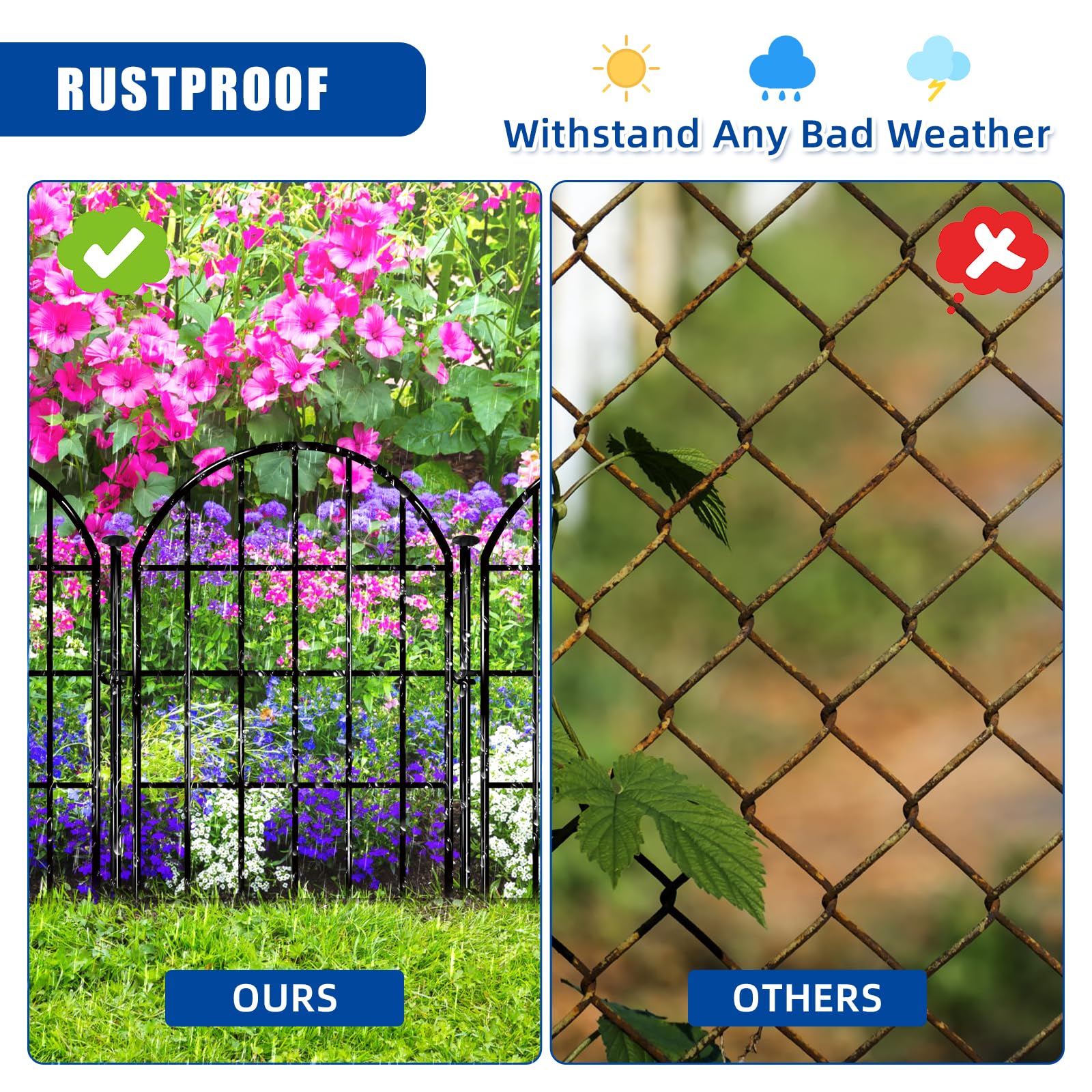 CHTSJQW ten-panel system provides broad length for garden borders.