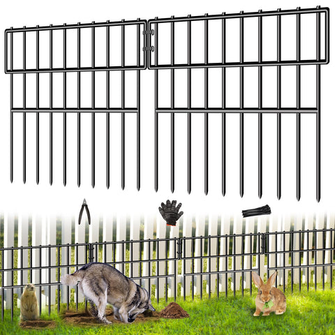 CHTSJQW animal barrier fence 39.5ft with 28 panels blocks digging and protects the yard.