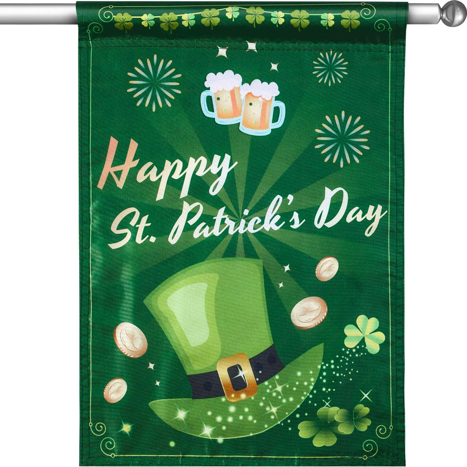 Chuangdi Happy St Patrick's Day garden flag, double-sided for vivid outdoor display.
