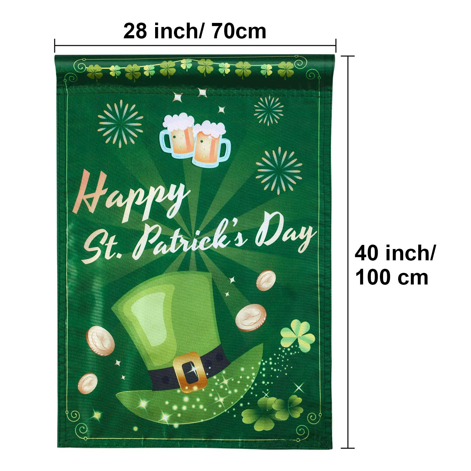 Chuangdi Saint Patrick's Day flag for porch or yard, bright and weatherproof.