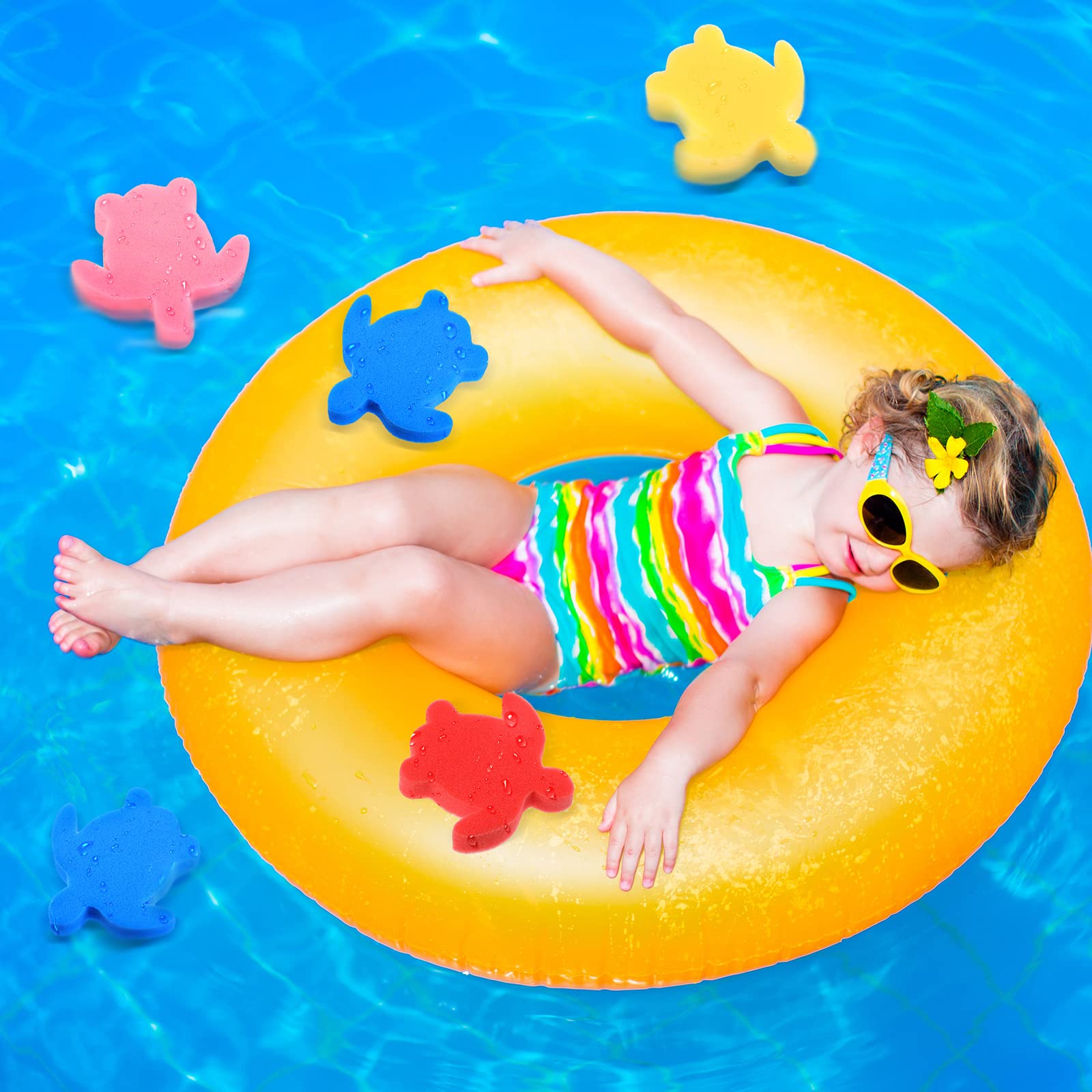 Chuangdi turtle sponge pink pack for easy pool cleaning.