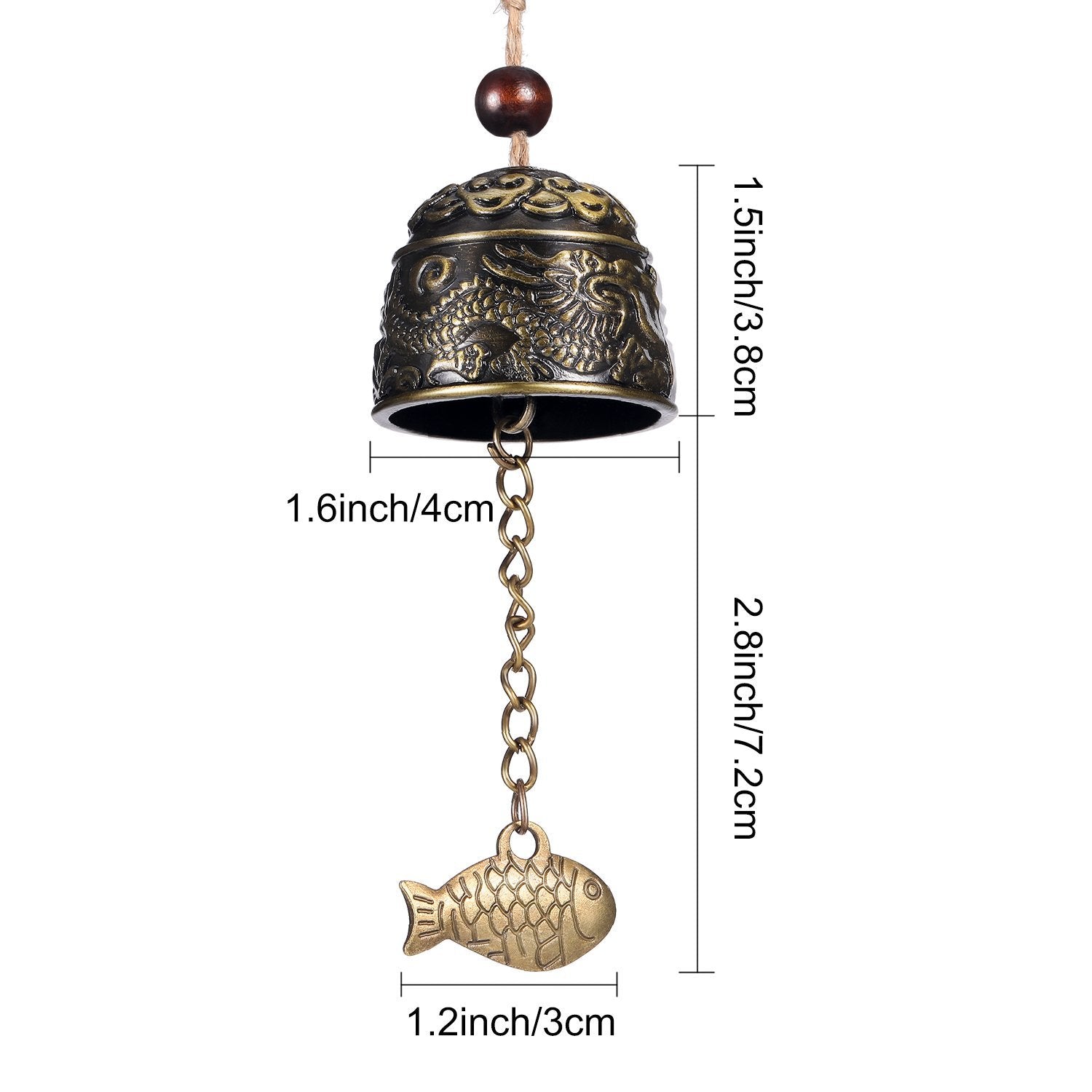 Chuangdi vintage dragon wind chime adds outdoor charm to the garden.