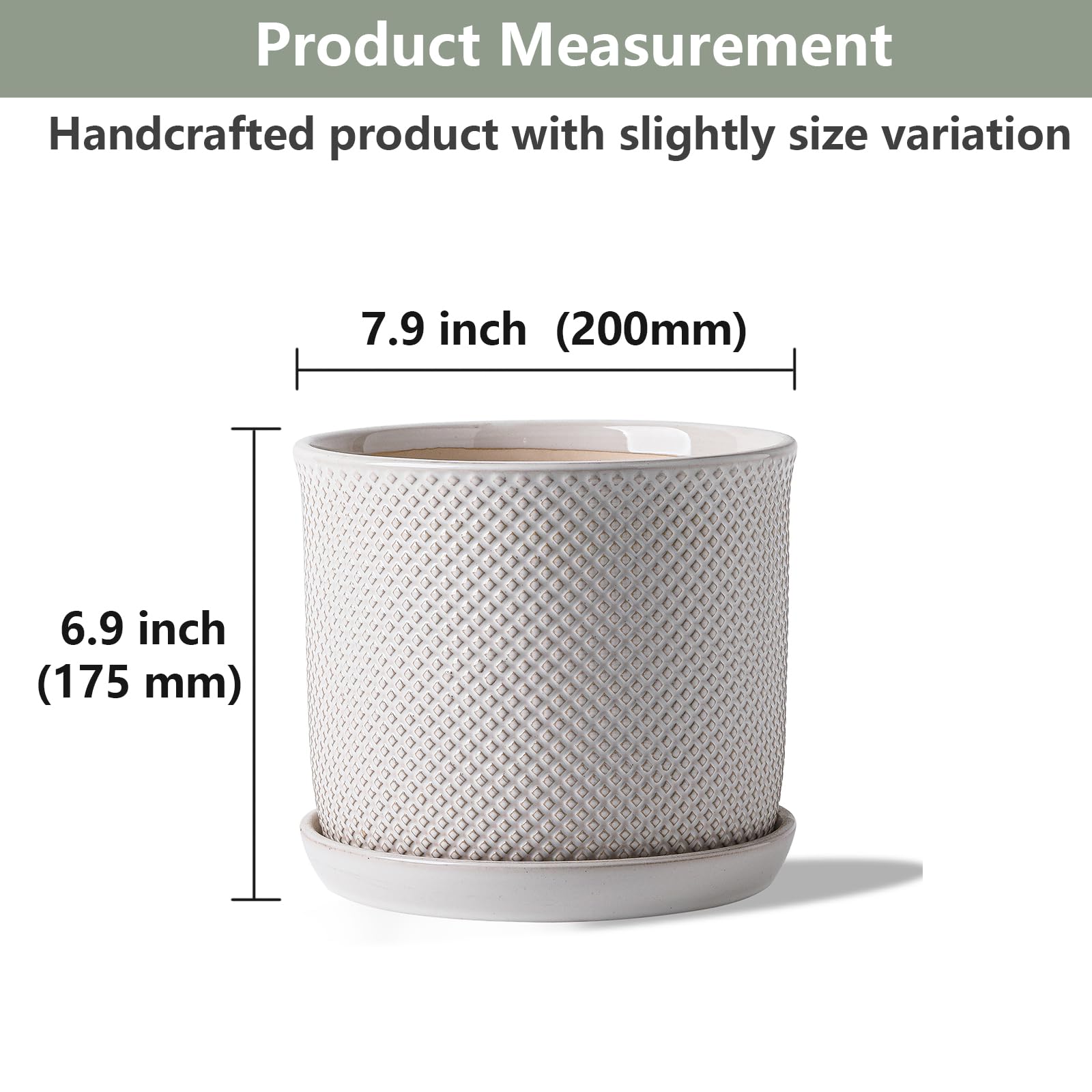 Chubacoo beaded embossed cream-white pot enhances decor with a subtle non-slip texture