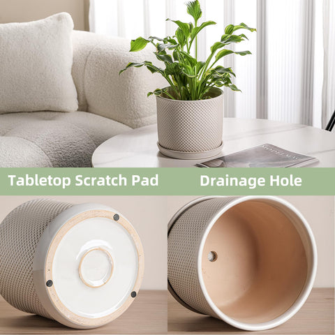 Chubacoo indoor outdoor cream-white pot suits living rooms and balconies