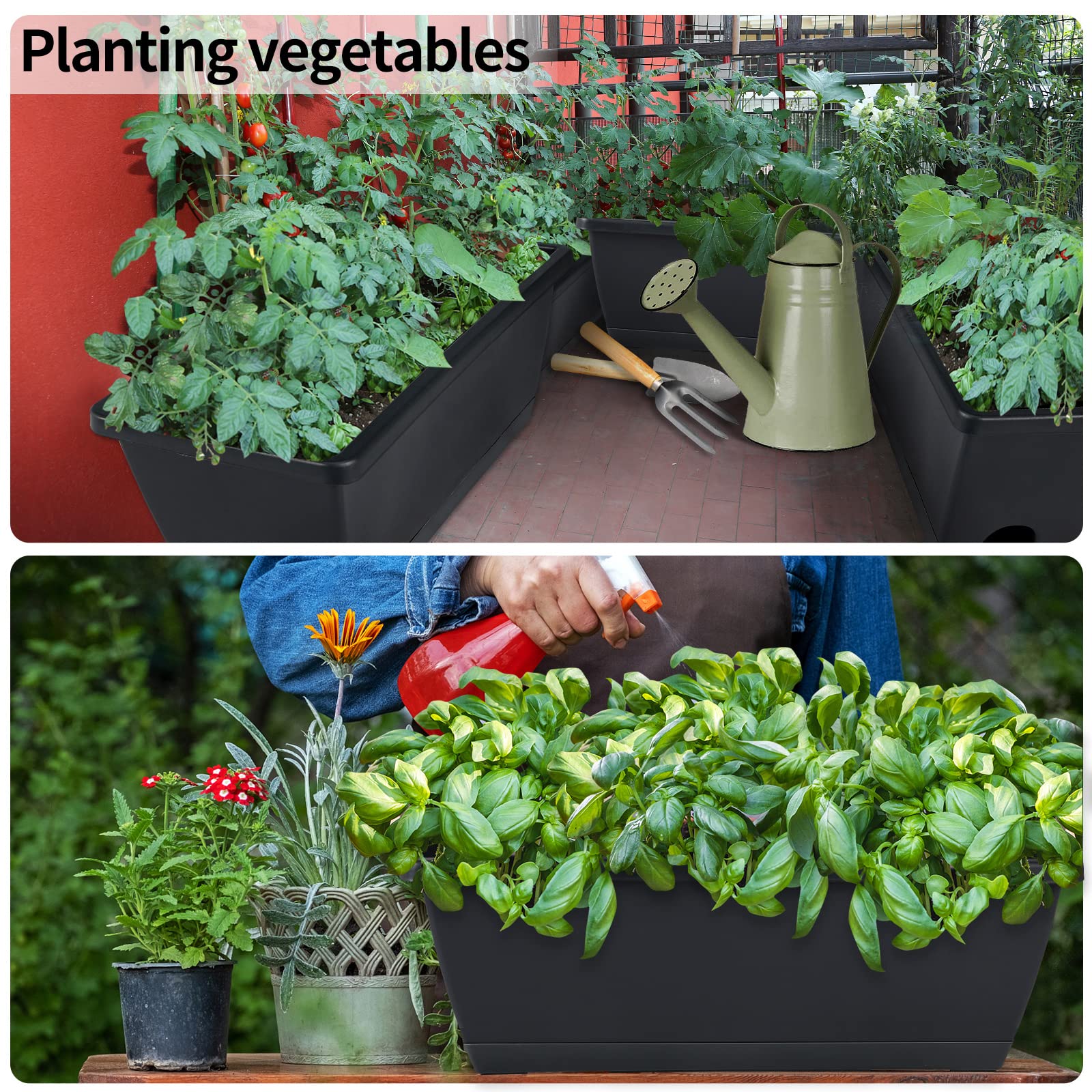 CHUKEMAOYI multipurpose rectangular planter ideal for balconies and patios