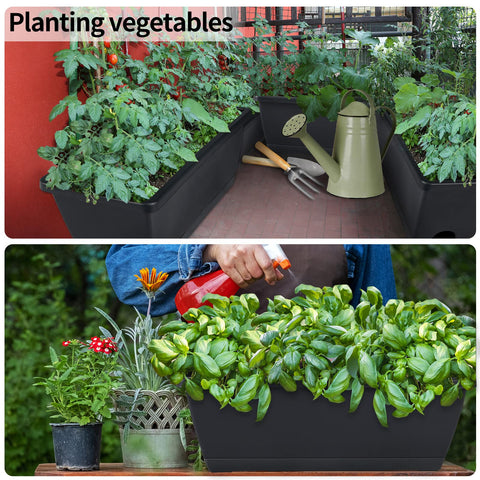 CHUKEMAOYI multipurpose rectangular planter ideal for balconies and patios