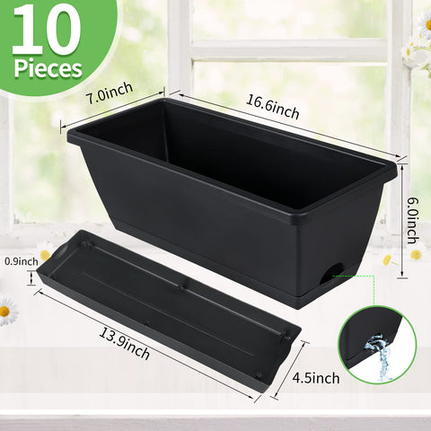 CHUKEMAOYI plastic flower pot with saucer ensures stable outdoor placement