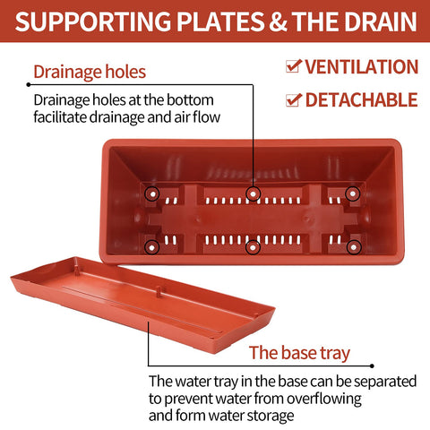 CHUKEMAOYI red rectangular planter suitable for indoor and outdoor use.