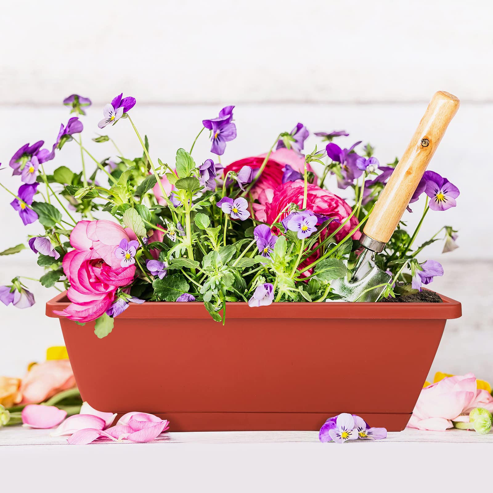 CHUKEMAOYI window box planter side view highlights multi-use outdoor decor
