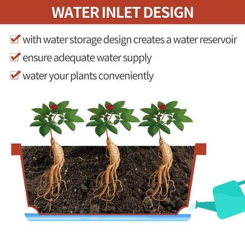 CHUKEMAOYI window box planter water inlets enable clean watering