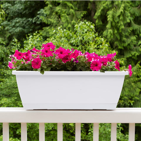 CHUKEMAOYI window box with water inlets makes watering convenient and controlled.