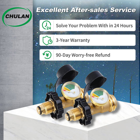 Chulan included PTFE tape promotes better seal on threaded fittings for Chulan adapters.