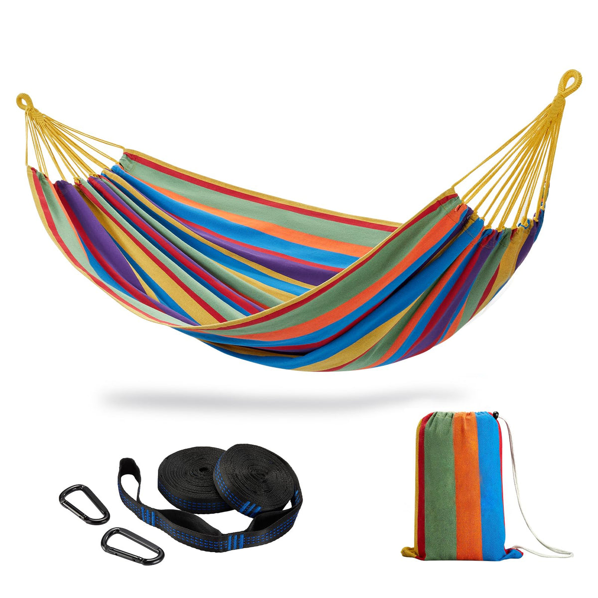 CHULIM Brazilian Double Hammock bed 94x63in offers ample space for two relaxing outdoors.