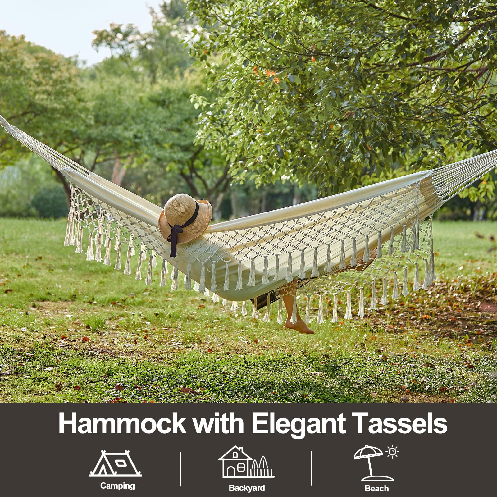 Spacious CHULIM hammock bed view measuring 94x63 inches for two people