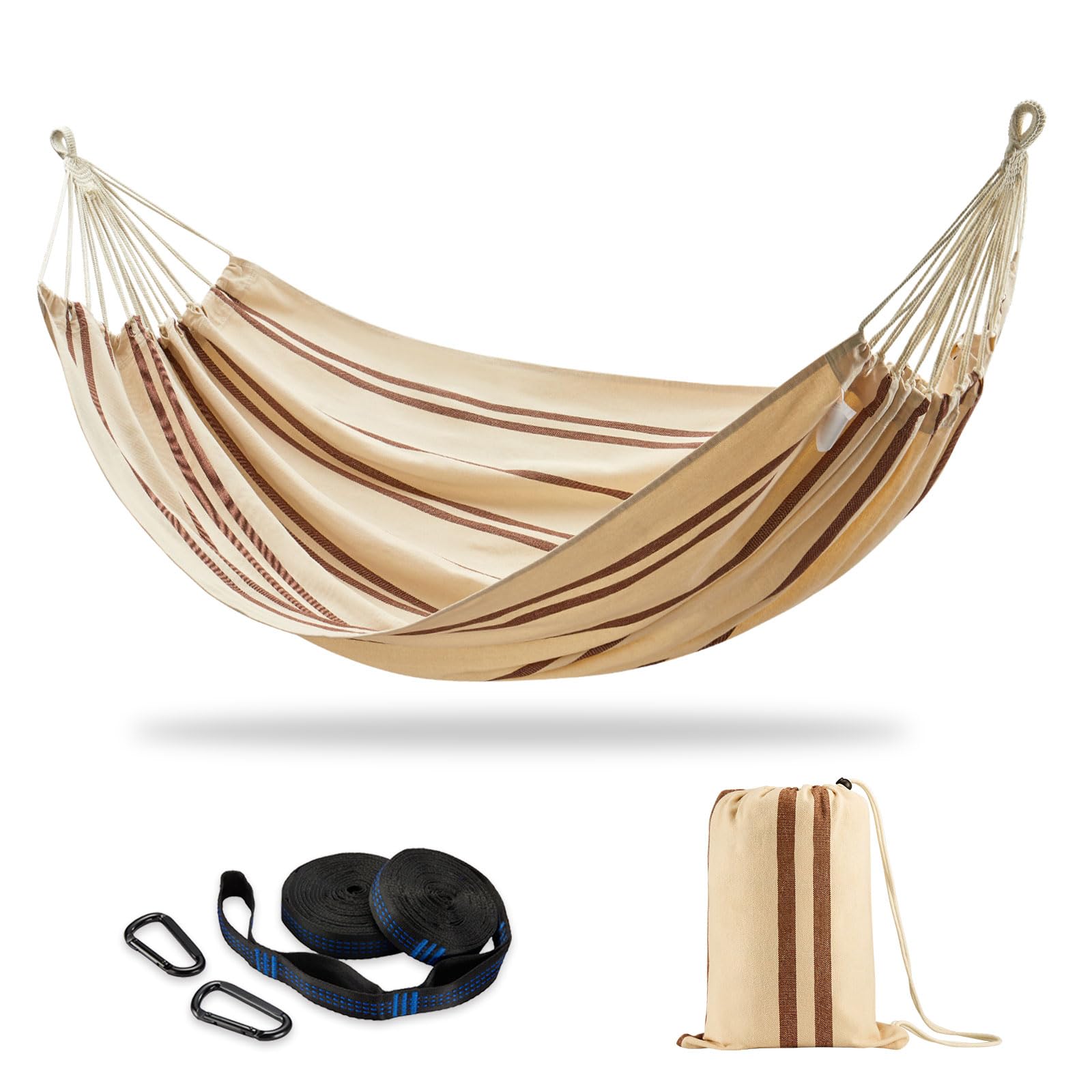 CHULIM Brazilian Double Hammock ready for backyard setup—two-person comfort and easy hanging.