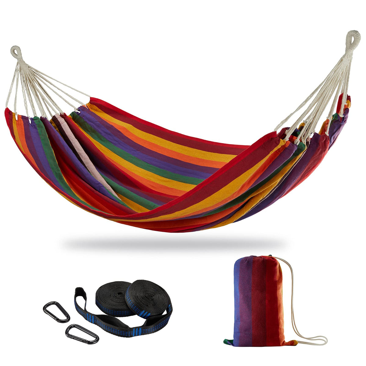 CHULIM Brazilian double hammock with soft-woven cotton fabric for cozy outdoor lounging.