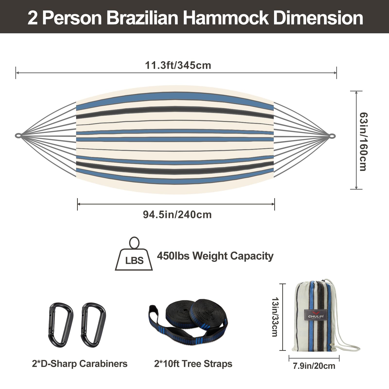 CHULIM hammock setup ready-to-hang with daisy-chain straps for easy suspension