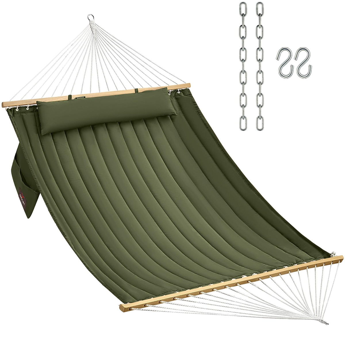 CHULIM hammock with wooden spreader bar for stable outdoor lounging