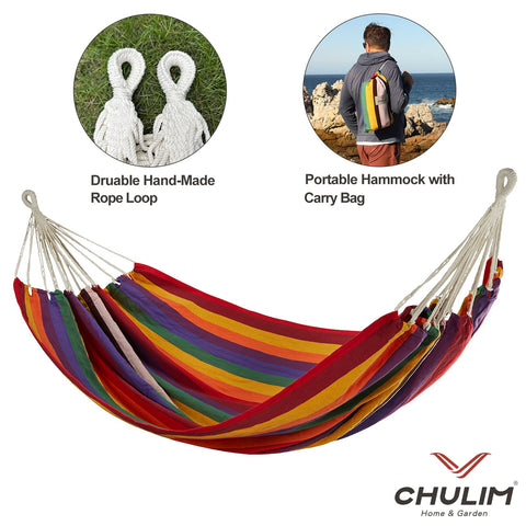 CHULIM portable hammock includes carry bag for travel and storage.