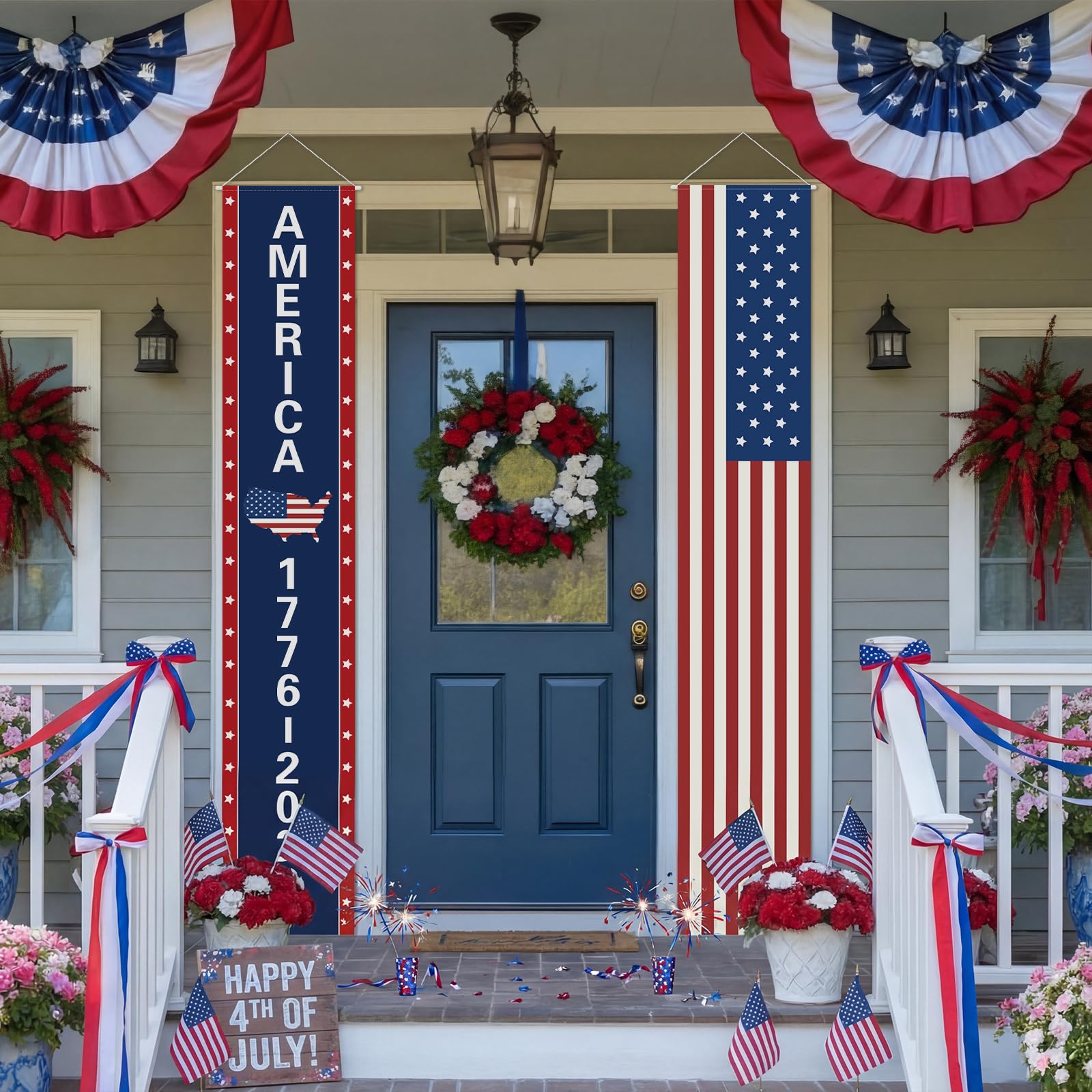 Chumia American 250th banner flag with two grommets for secure hanging