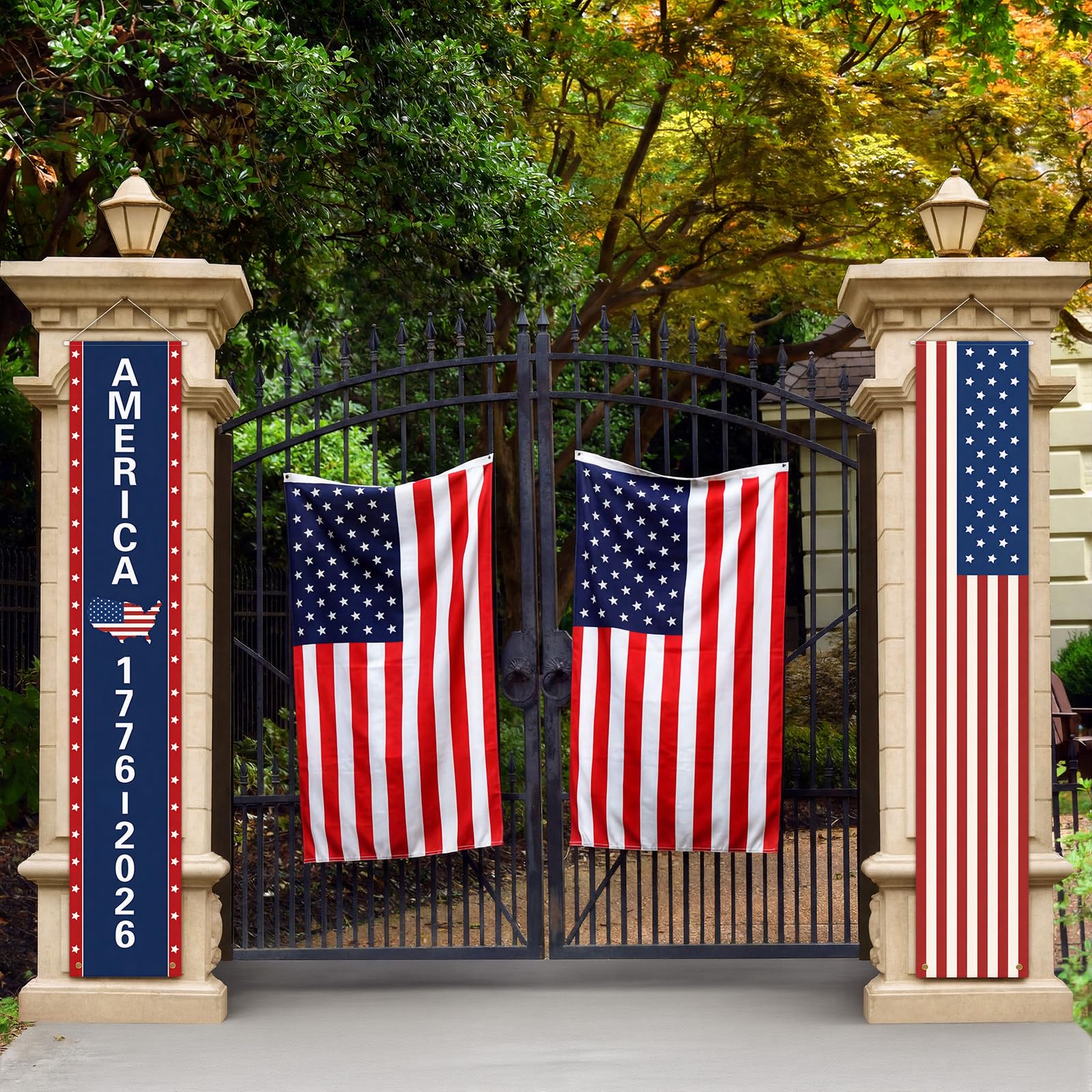 Chumia American 250th banner flag 71x12 inch size is highly visible