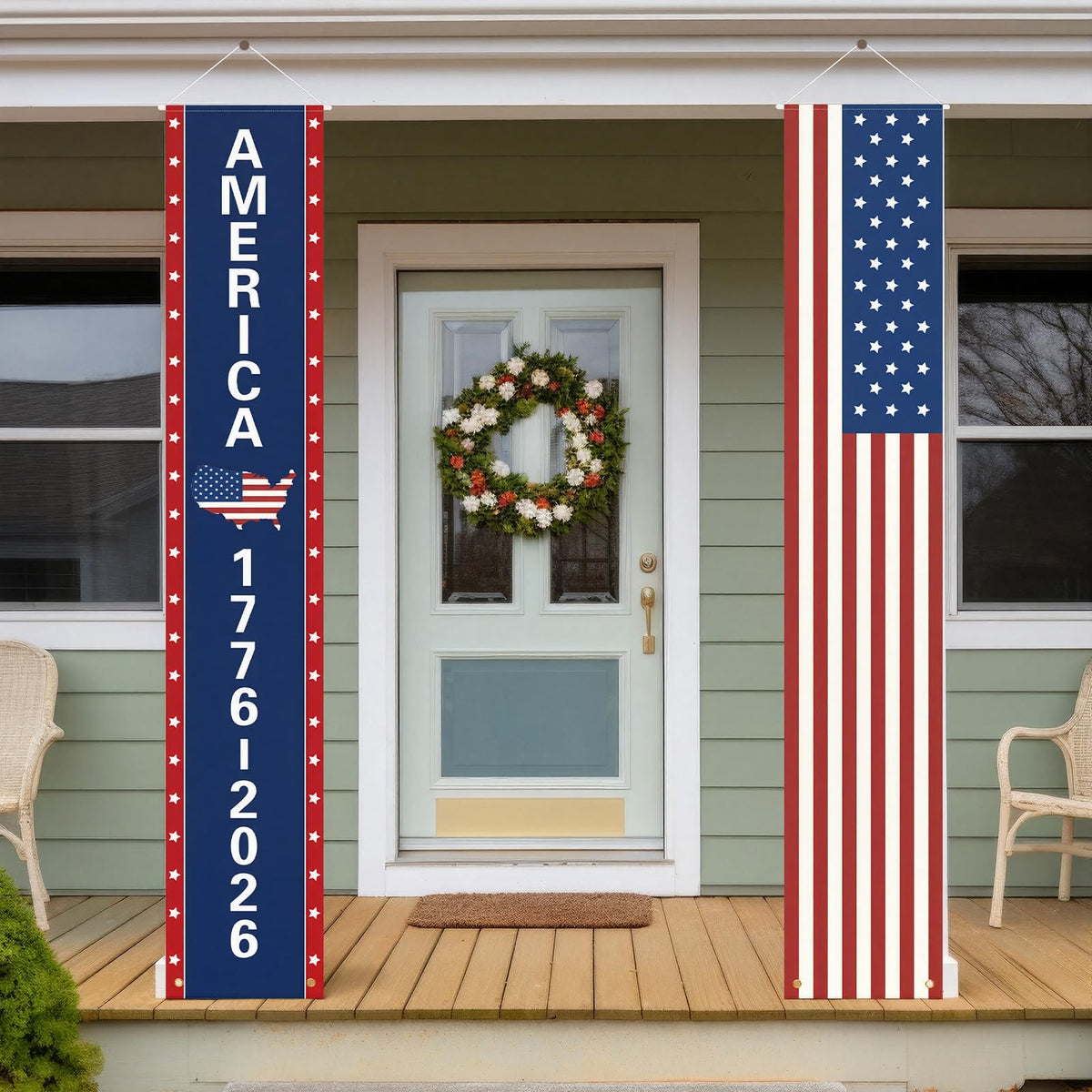 Chumia American 250th banner flag outdoor display for patriotic decoration