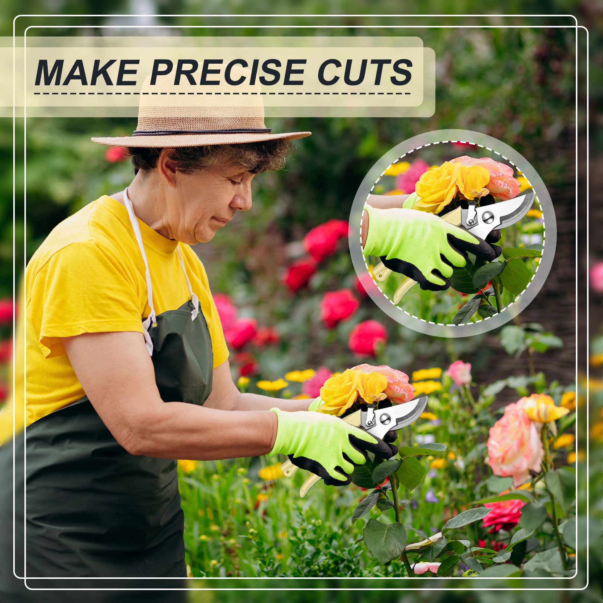 Chumia garden clippers in use pruning herbs and flowers