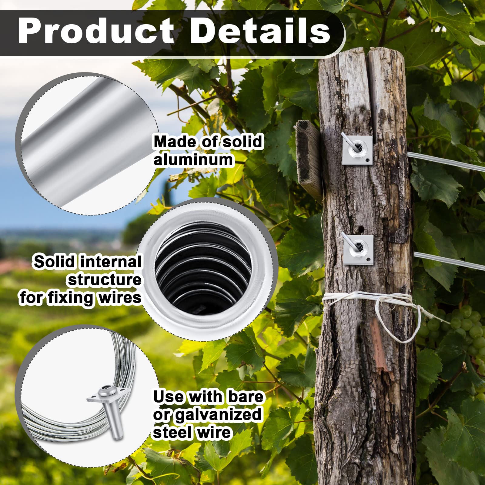 Chumia anchor wire vise on garden fence for sturdy wire connections