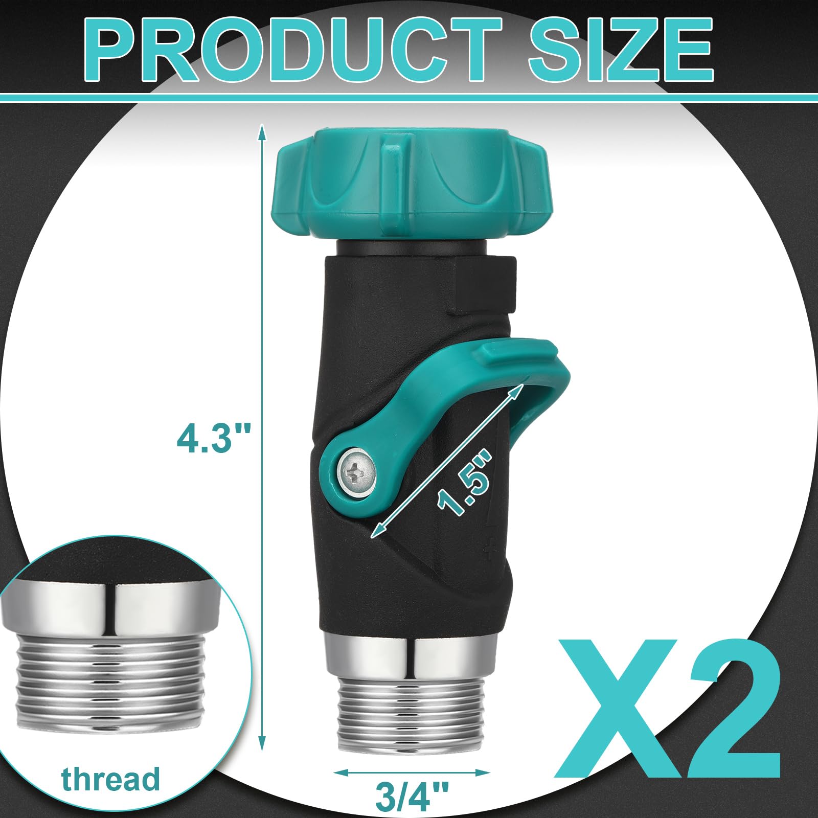 Chunful 1-way lever on-off for simple water control during yard chores.