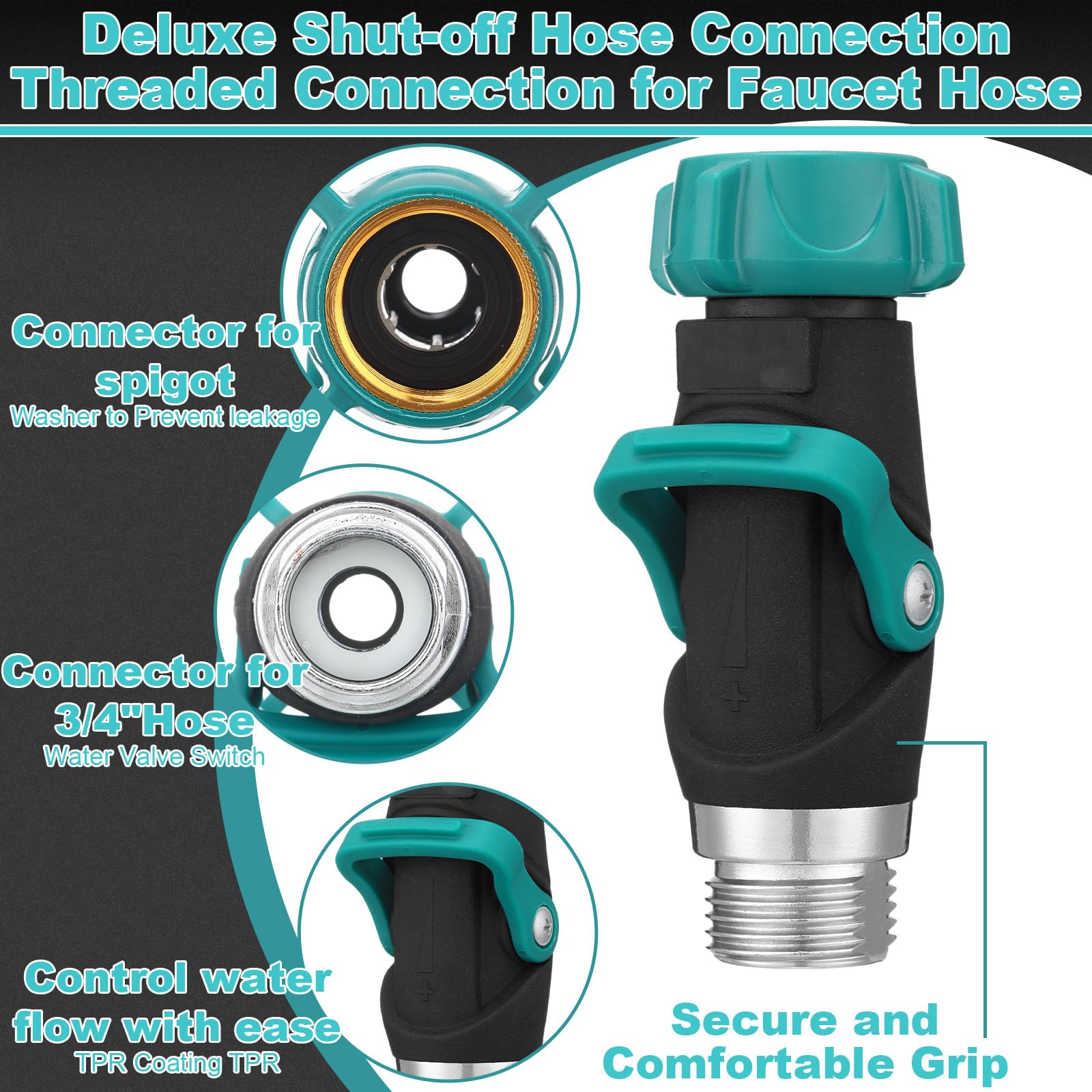 Chunful 3/4-inch metal thread connection provides secure, leak-free hose attachment.