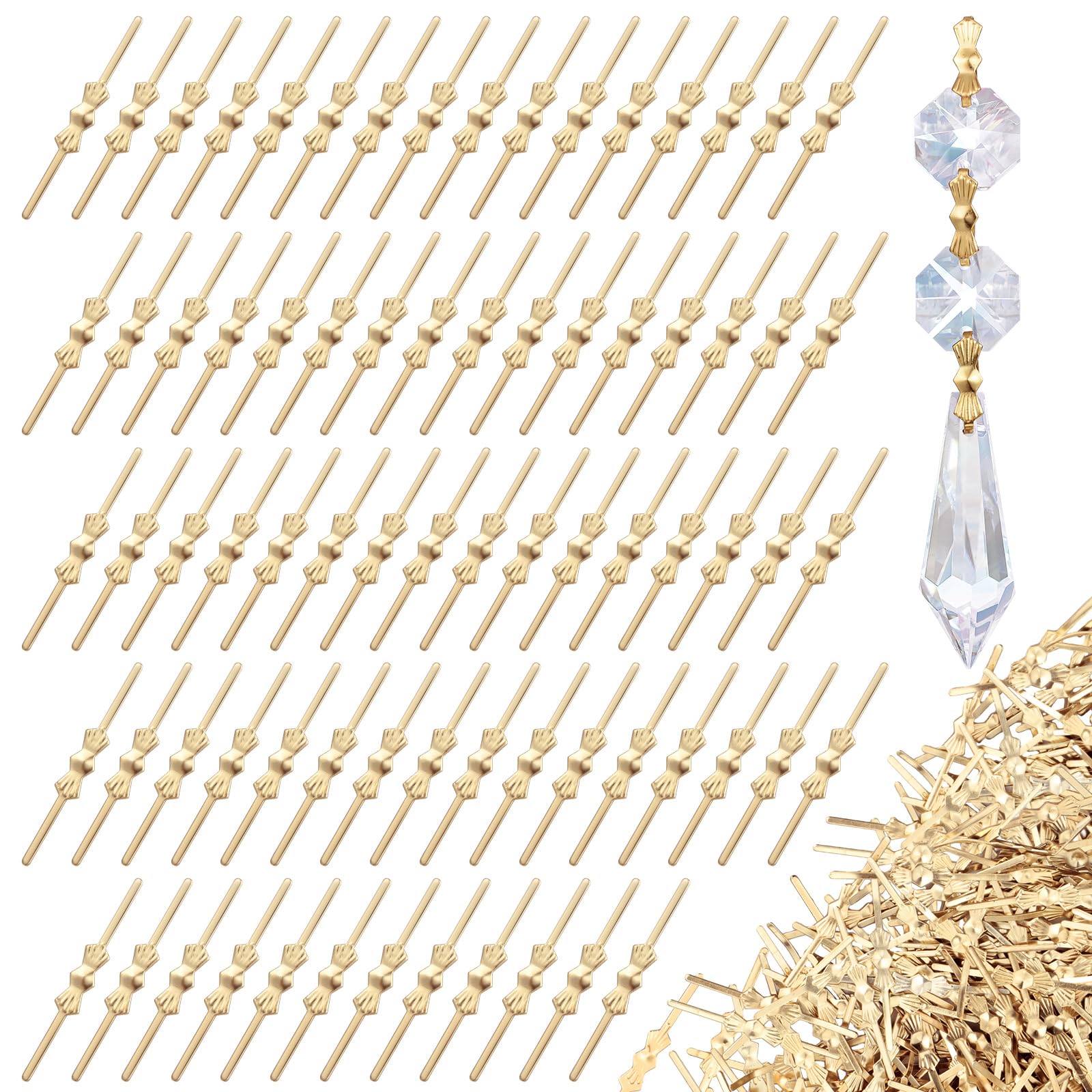 Chunful bow-tie chandelier connector in gold adds secure, stylish touch to crystal fixtures.