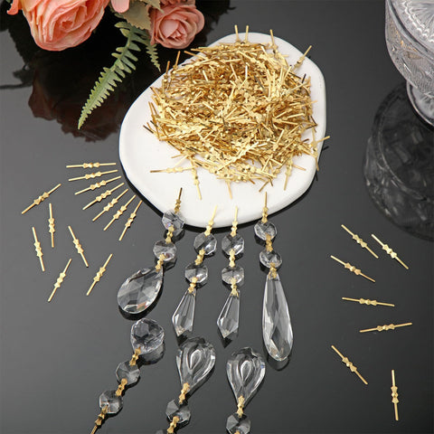 Chunful bow-tie crystal connector gold serves as replacement parts for crystal curtains.