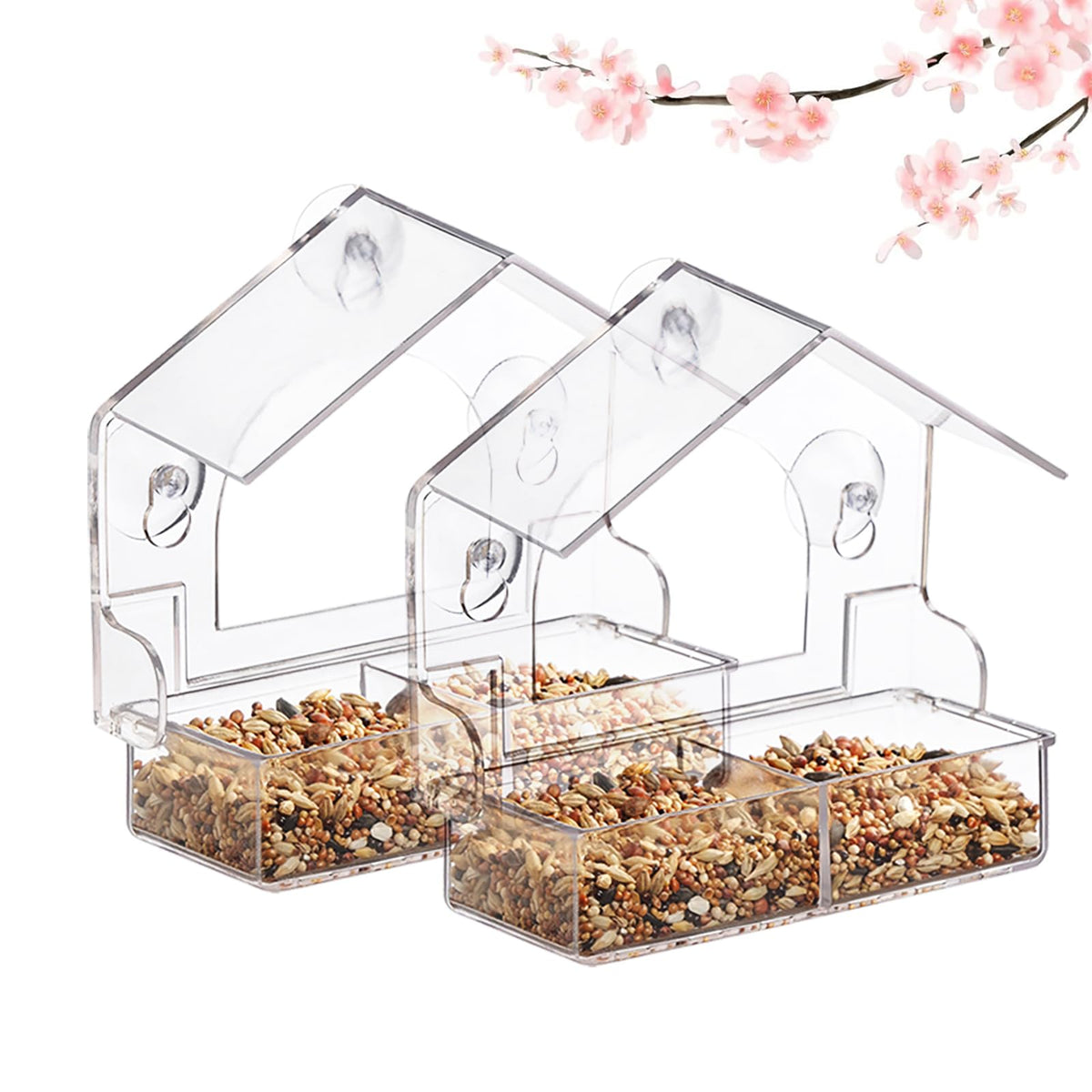 Chunhai window bird feeder with four suction cups for secure glass mounting.