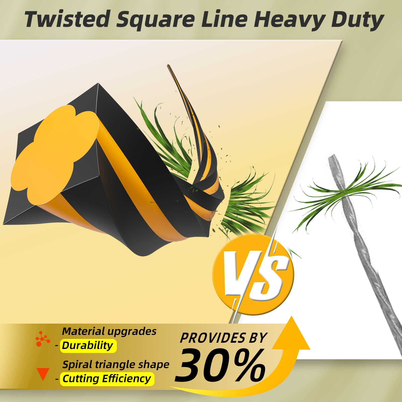 Chway square twisted line with 0.08-inch profile for tough weeds.