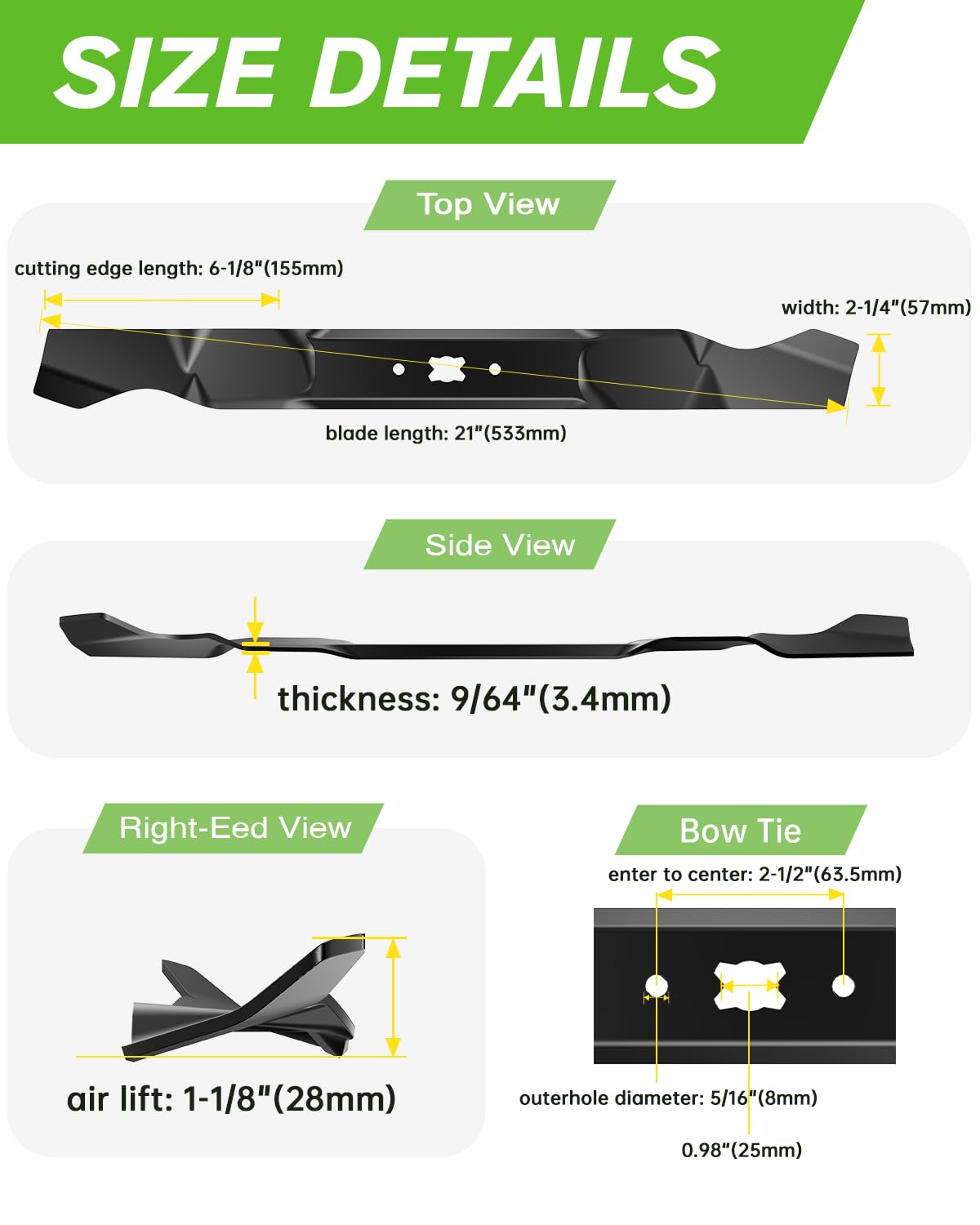 Chway mulching blade protective coating resists corrosion during mowing